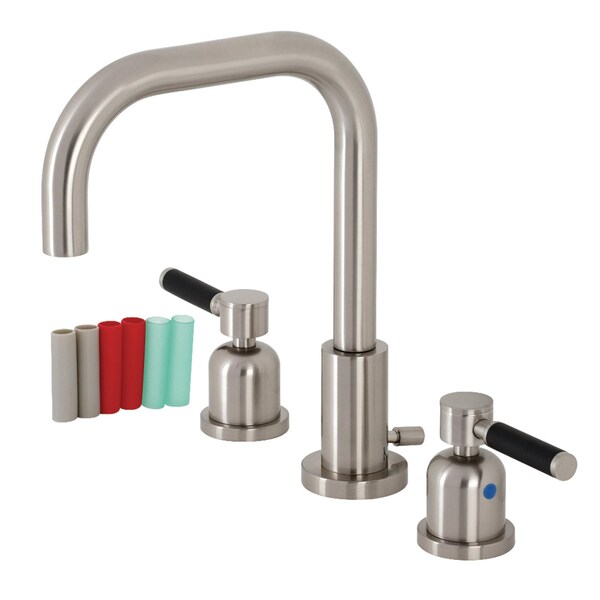 FSC8938DKL Kaiser Widespread Bathroom Faucet W/ Brass Pop-Up, Nickel